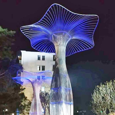 316l Metal Mushroom Garden Ornaments Sculpture Antirust Durability