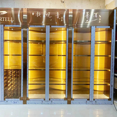 SUS 304 Brass Color Stainless Steel Wine Cabinet