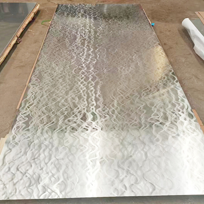Laser Curved Corrugated Art 304 Stainless Steel Sheet Decorative Panels Brass Color