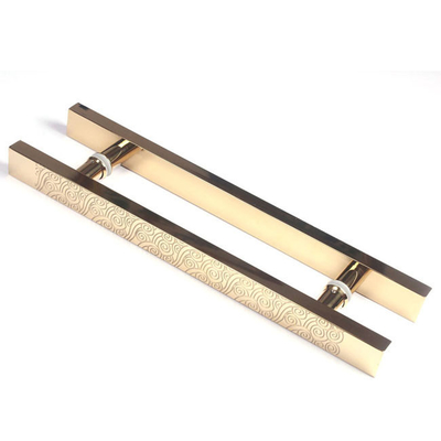 1800mm Length Stainless Steel Accessories Door Handle Etched Finish Rose Gold Color