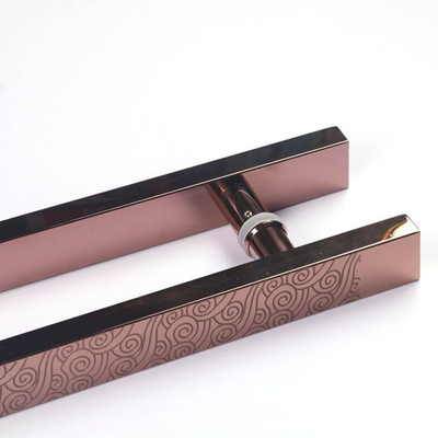 1800mm Length Stainless Steel Accessories Door Handle Etched Finish Rose Gold Color