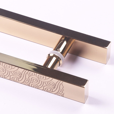 1800mm Length Stainless Steel Accessories Door Handle Etched Finish Rose Gold Color