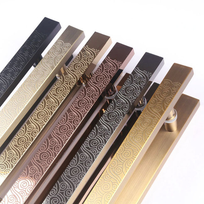 1800mm Length Stainless Steel Accessories Door Handle Etched Finish Rose Gold Color