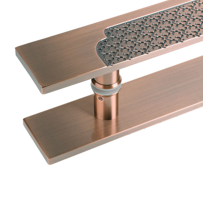 Custom Aluminum Alloy Door Handle Engraving Love Antique Bronze Hairline Finish