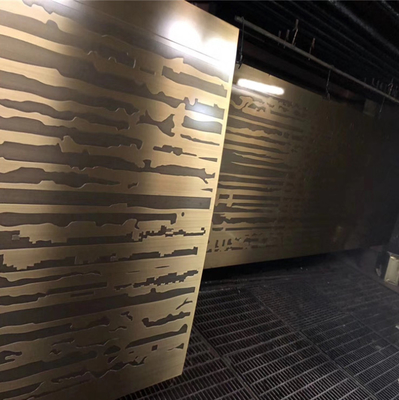 Waterproof Elevator Stainless Steel Sheet 304 Mirror Finish Gold Etched