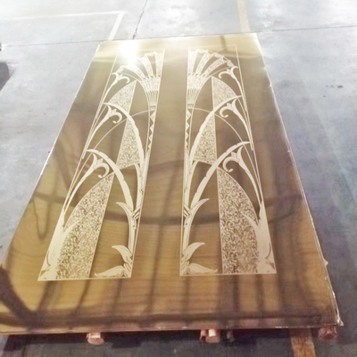 PVD Stainless Steel Etching Sheet Aisi Color Coated Gold Decorative Elevator
