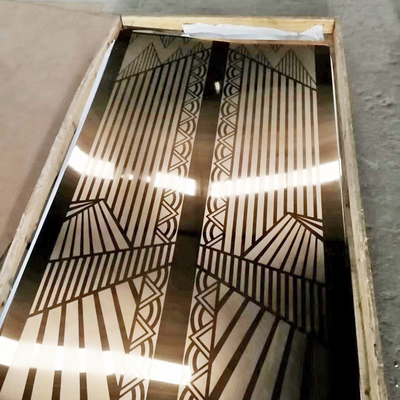 PVD Stainless Steel Etching Sheet Aisi Color Coated Gold Decorative Elevator