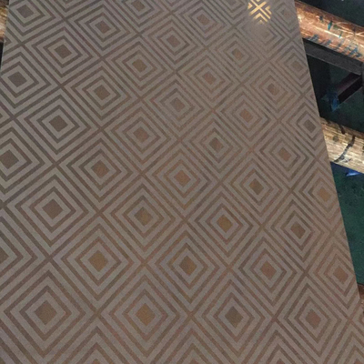 Golden Metal Etching Mechanical Carbon Stainless Steel Sheet Scratch Resistant