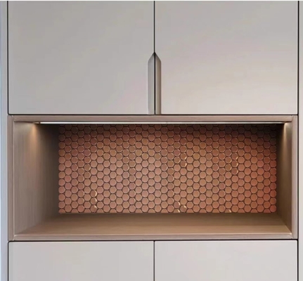 Circular Small Particle Metal Stainless Steel Mosaic Bar Counter Cashier Wall Tiles 375 x 363mm