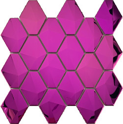 Metal Mosaic Bathroom Wall Stickers 68*88 Diamond Cut Shaped