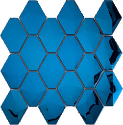 Metal Mosaic Bathroom Wall Stickers 68*88 Diamond Cut Shaped