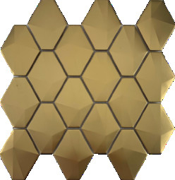 Metal Mosaic Bathroom Wall Stickers 68*88 Diamond Cut Shaped