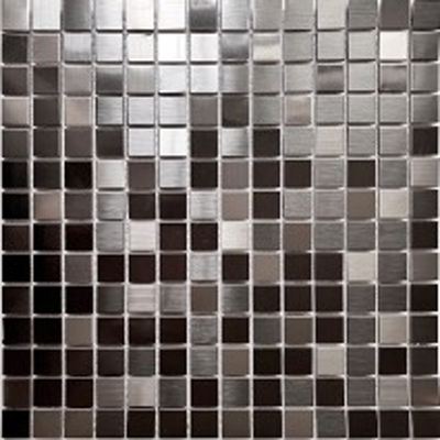 Hairline Or Mirror Finish Small Square Silver Mirror Stainless Steel Mosaic Tile