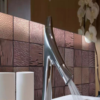 Hairline , Mirror Finish Stainless Steel Mosaic Tiles 300mm x 300mm