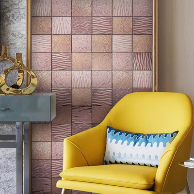 Hairline , Mirror Finish Stainless Steel Mosaic Tiles 300mm x 300mm