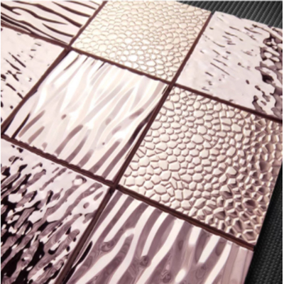 Hairline , Mirror Finish Stainless Steel Mosaic Tiles 300mm x 300mm