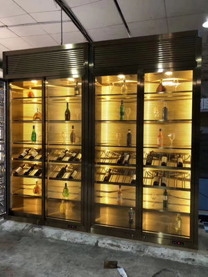 ราคาดี ตู้เก็บไวน์สแตนเลส SUS ASTM 304 316L เส้นผมโบราณทองแดงขัดเงาห้องอุณหภูมิเย็น ออนไลน์