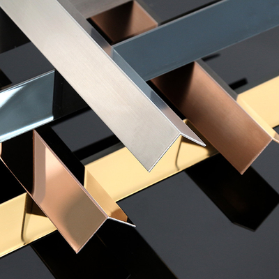 304 Custom Champaign Gold Black Silver Color Mirror Polished Stainless Steel Trim For Hotel