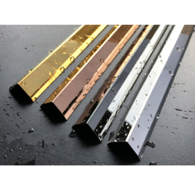 304 Custom Champaign Gold Black Silver Color Mirror Polished Stainless Steel Trim For Hotel