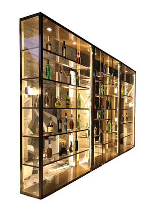 Hotel 304 OED Tall Wine Cabinet With LED Custom Size Colored Wine Shop Furniture