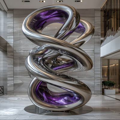 Colour Silver Polished 304 Stainless Steel Outdoor Sculpture For Office Building