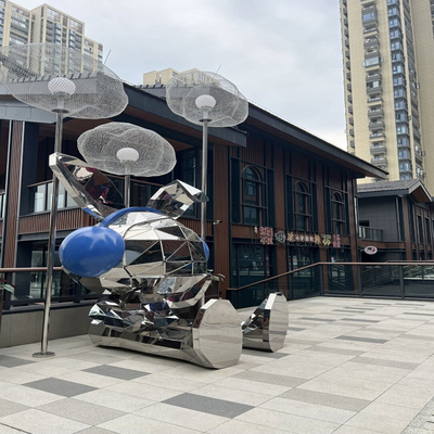 Outdoor Public Decoration Art Custom Design LED Stainless Steel Sculpture