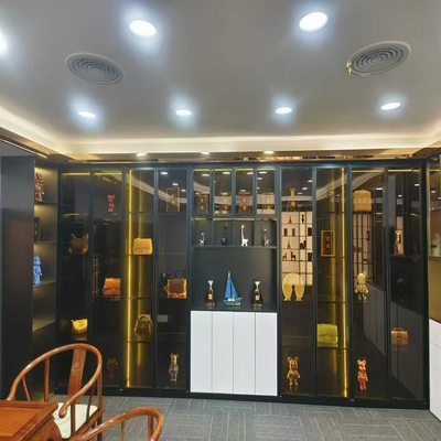 Luxury Constant Temperature Display Cabinet Partition Stainless Steel Metal Wine Cabinet With Glass Door For Club