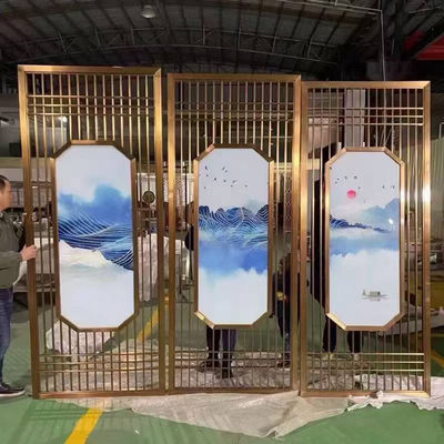 โมเดิร์นดีไซน์โลหะ Hairline สแตนเลส เอกชนส่วนแบ่ง Screen ห้องนั่งเล่น