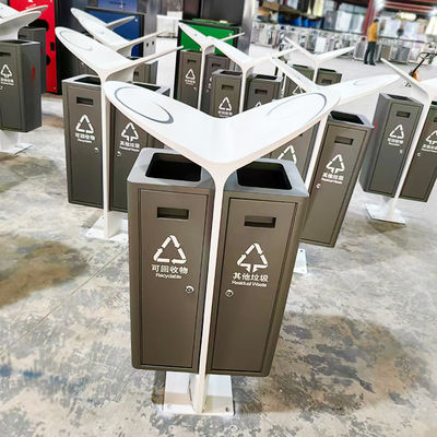 ราคาดี ถังขยะกลางแจ้งสแตนเลสสตีลสีเทา 316L ของ OEM Metal Products ออนไลน์