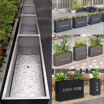 PVD Color Gold Powder Coated 316L Aluminum Stainless Steel Planters For Outdoor Green Project