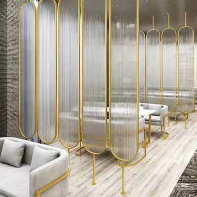 Metal Brushed Satin Glass Metal Oval Stainless Steel Partition Dividers For Hotel Room