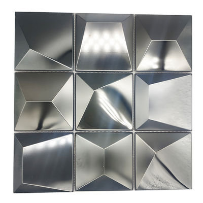 3D Stereoscopic Mirror Wall Bar Restaurant Hotel Living Room Decoration  metal Mosaic