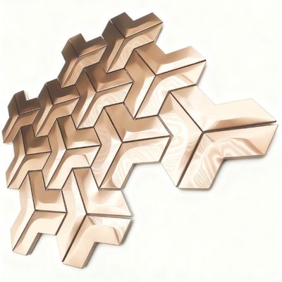 201 304 GOLD Mirror Stainless Steel Mosaic Tiles For Interior And Exterior Decoration