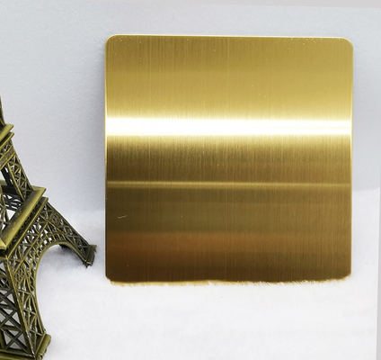 Decorative Hairline Finish Gold Color Stainless Steel Sheet 3048mm DIN 304
