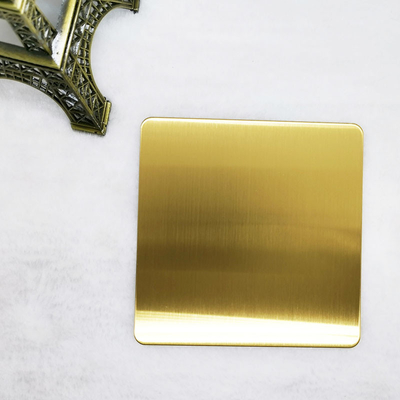 Decorative Hairline Finish Gold Color Stainless Steel Sheet 3048mm DIN 304