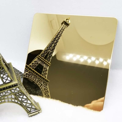Anti Fingerprint 304 Mirror Finish Stainless Steel Sheet Brass Plated Sheet Metal 8k