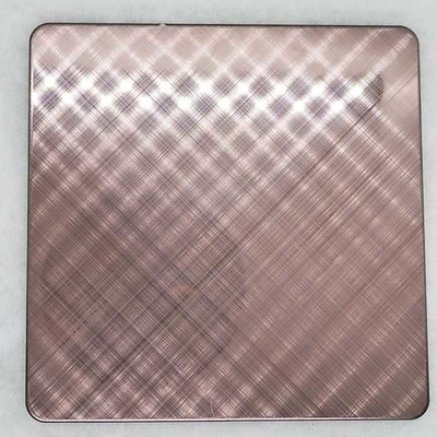 Mirror Cross Hairline Brown Color Stainless Steel Sheet Luxry Decoration