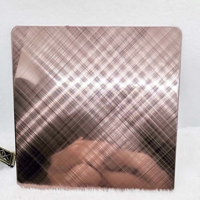 Mirror Cross Hairline Brown Color Stainless Steel Sheet Luxry Decoration