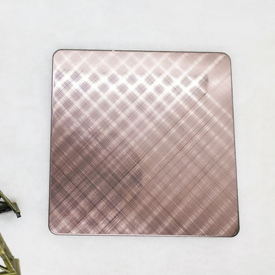 Mirror Cross Hairline Brown Color Stainless Steel Sheet Luxry Decoration