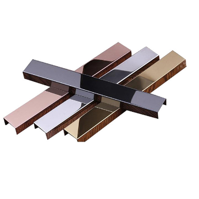 0.5mm To 1.2mm Gold Stainless Steel U Channel Trim PVD Coated