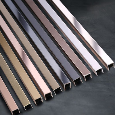 0.5mm To 1.2mm Gold Stainless Steel U Channel Trim PVD Coated