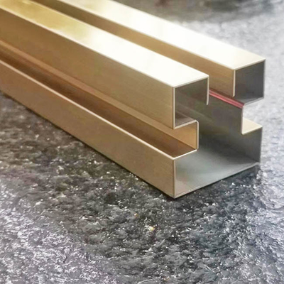 AFP Stainless Steel Trim Strip Slotted Brass Edging Strip Hairline 10*2438mm