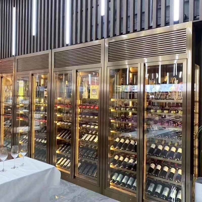 Hairline Brass Rose Gold Stainless Steel Wine Cabinets Fridge 300mm To 500mm Depth