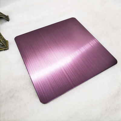 1219mm Colored Stainless Steel Sheets Rose Red SS 304 Hairline Finish