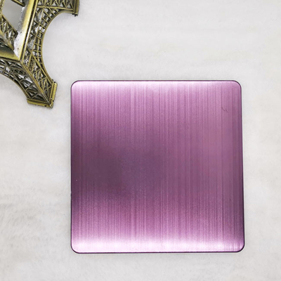 1219mm Colored Stainless Steel Sheets Rose Red SS 304 Hairline Finish