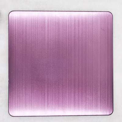 1219mm Colored Stainless Steel Sheets Rose Red SS 304 Hairline Finish