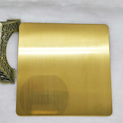 Anti Fingerprint PVD Mirror Gold Stainless Steel Sheet Twill Brushed Finish