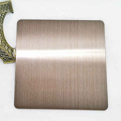 AISI 201 202 Colored Stainless Steel Sheet Moire Hairline Red Copper Plate 150*300cm