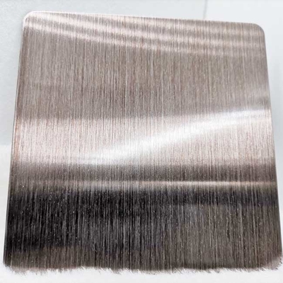 Brown Colored Stainless Steel Sheet Moire Hairline Finish Wearproof