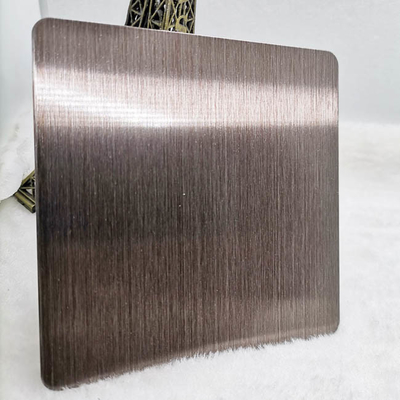 Brown Colored Stainless Steel Sheet Moire Hairline Finish Wearproof